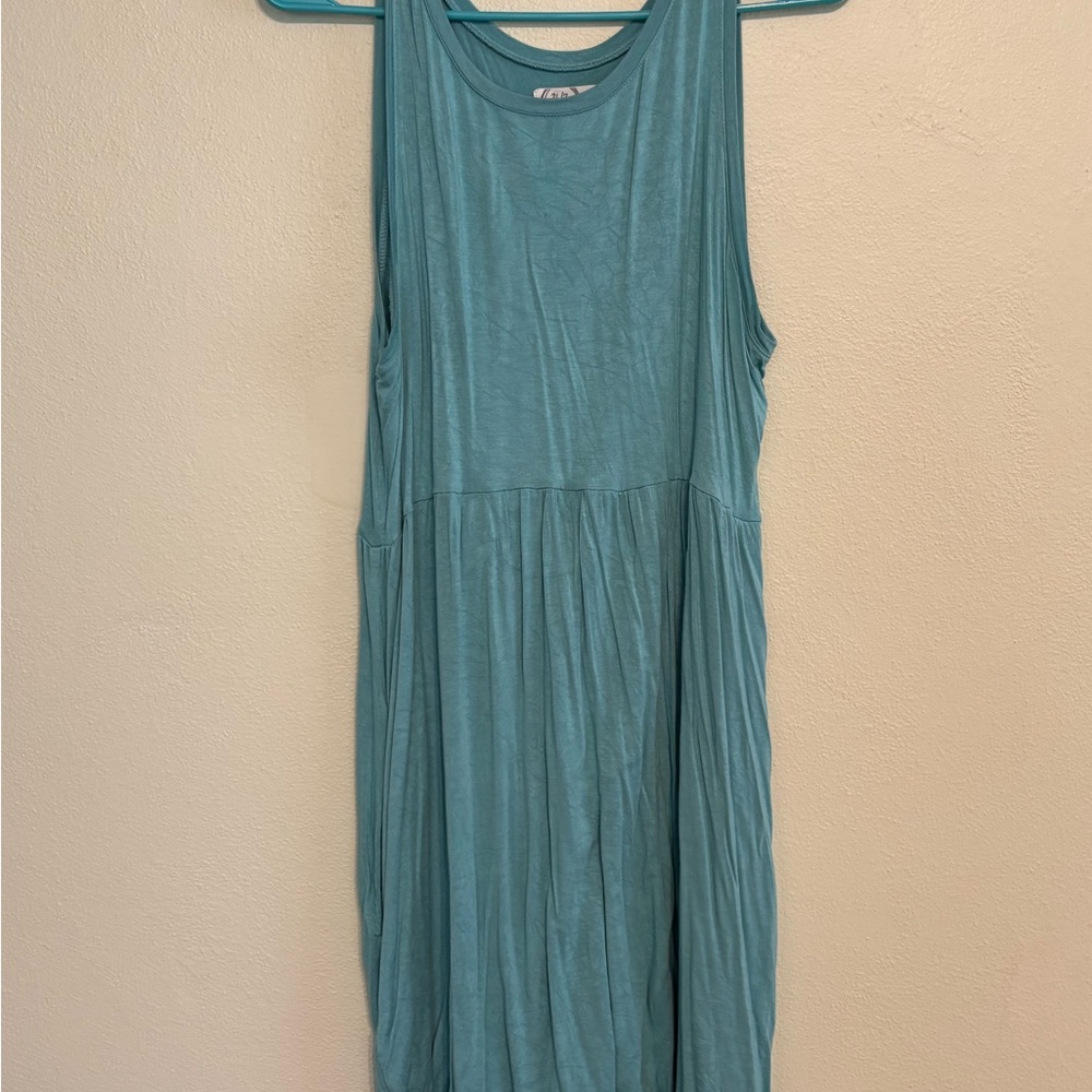 Maurices Blue Sleeveless Crew Neck Sundress Midi